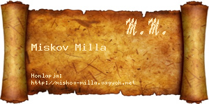 Miskov Milla névjegykártya